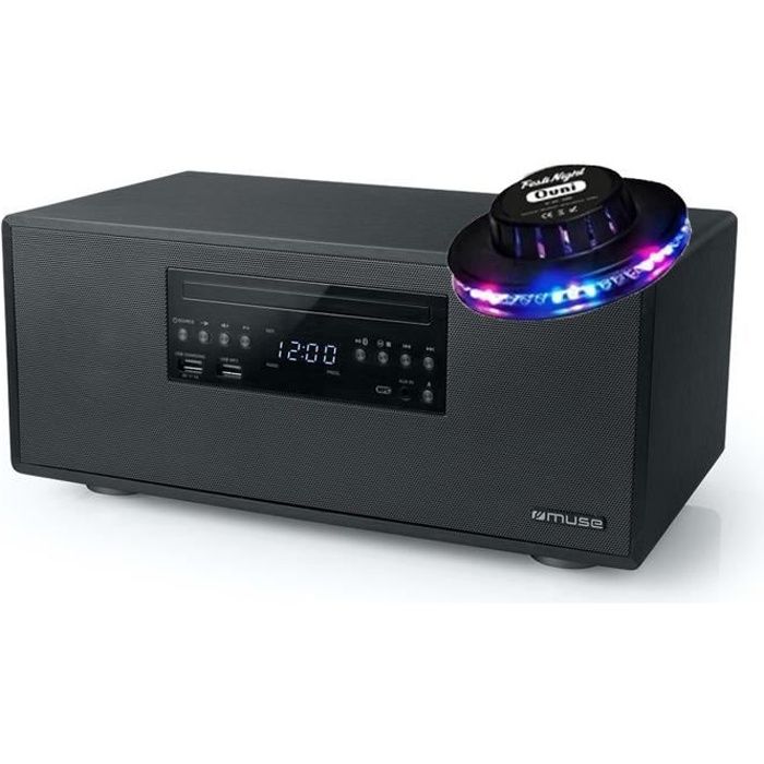 Enceinte Bluetooth - Muse - M-692BTC - 60W - Radio FM - Lecteur CD - Lumière OVNI