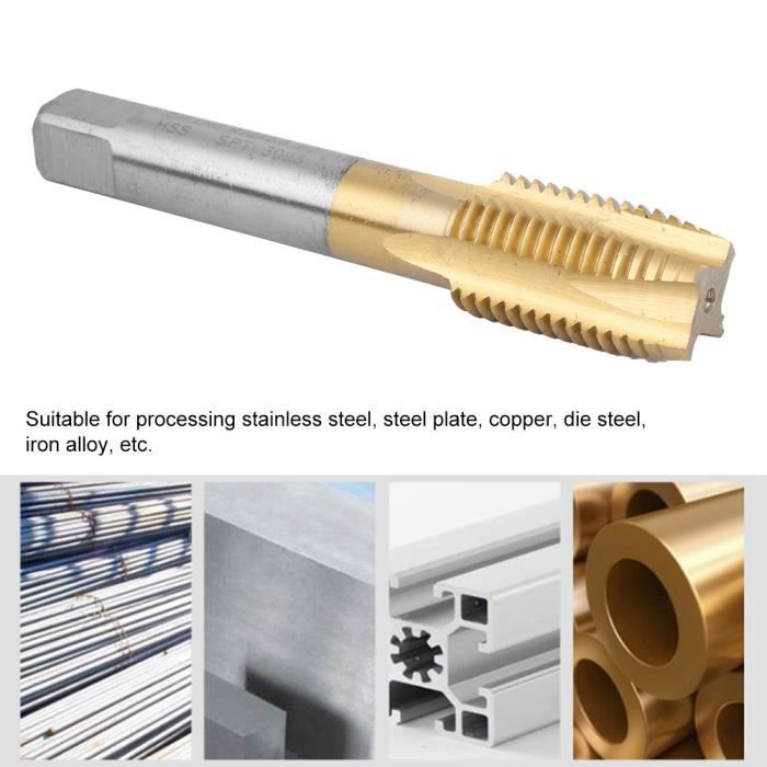 Taraud En Acier Rapide Plaqué Titane Pour Machine à Taraud Enduit M1x0