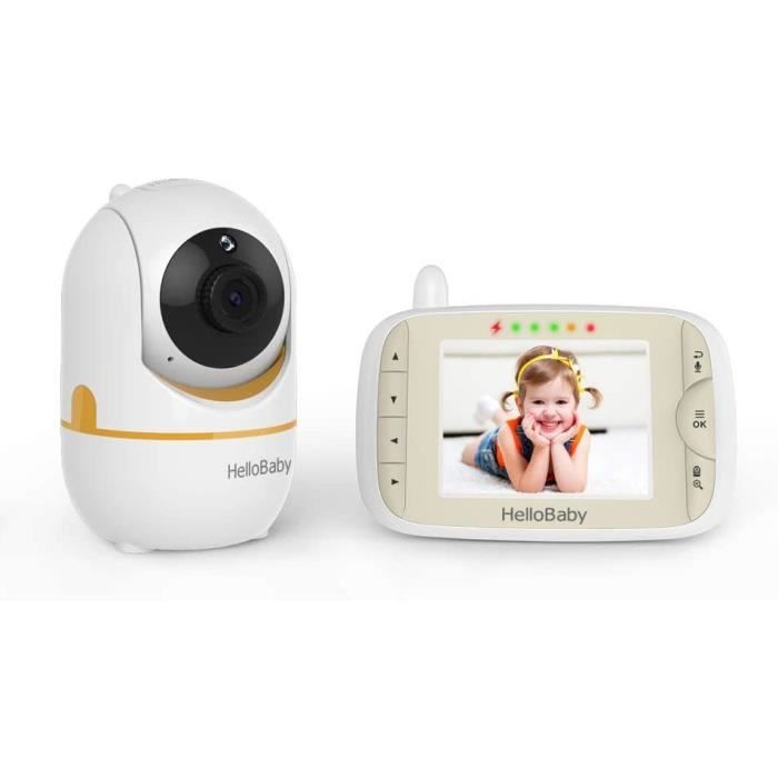HelloBaby Babyphone Camera, 3,2'' Baby Phone avec Caméra Vidéo, 360° PTZ Camera Bebe avec VOX, Vision Nocturne