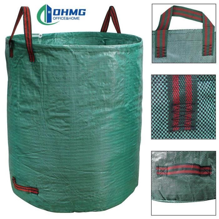 Lot De 3 Grands Sacs à Déchets De Jardin Yunzhou1230 120L - Robustes, Réutilisables, Avec 3 Poignées Pour Herbe, Feuilles