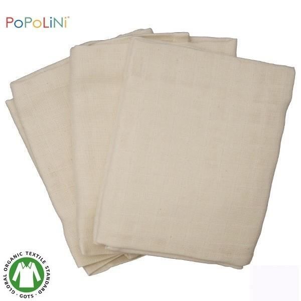 Popolini Lot De 3 Langes A Plier En Coton Bio Go Cdiscount Puericulture Eveil Bebe