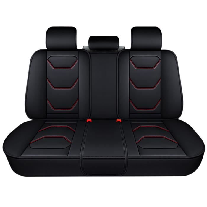 Housse De Siège Auto Universelle En Cuir PU - Protection 4 Saisons, Antidérapante, Pour Voiture, Camion, SUV (1 Siège Arrière Noir) - 6
