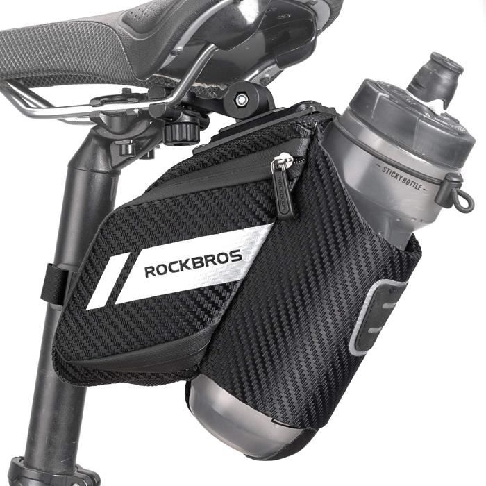 Sacoche de Selle de Vélo ROCKBROS avec Porte-Bouteille - Noir