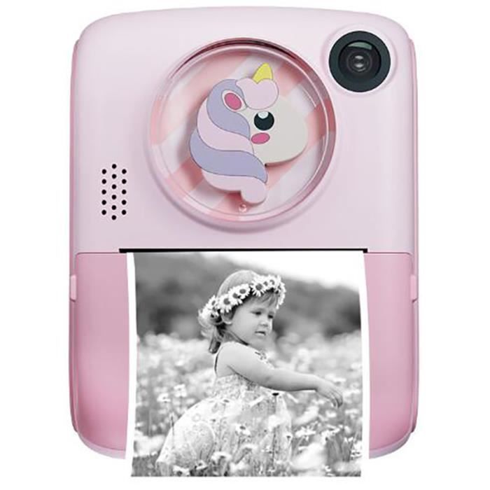 Appareil Photo Instantané Enfant – 14 MP, 1080p, Écran 3″, 32 Go – Impression Thermique N&B – Cadeau 3-14 Ans