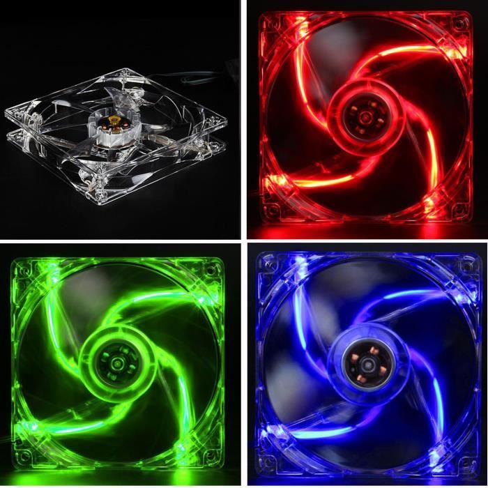 140mm 12V 3Pin LED ventilateur interne PC Ultra silencieux pour boîtiers refroidissement dordinateur refroidisseurs CPU 14cm Rouge - Swarey