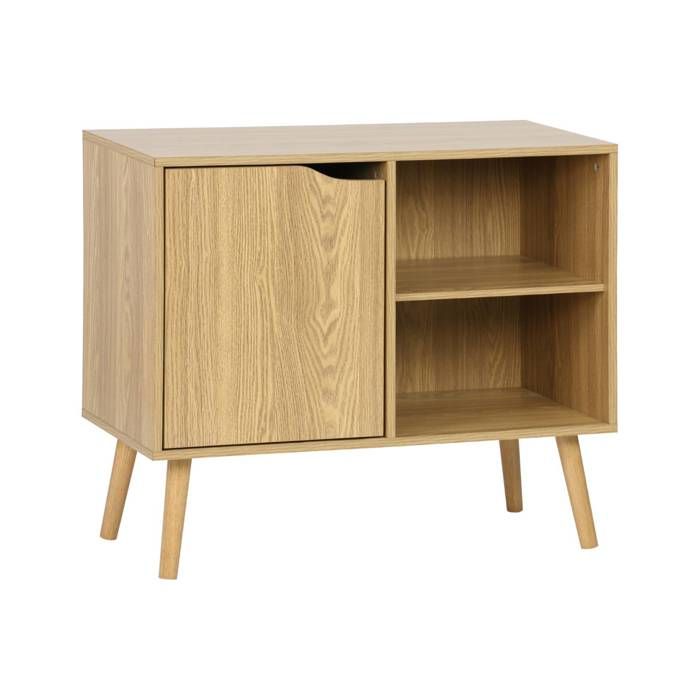 Buffet de rangement effet frêne 1 porte. 2 étagères. buffet bas. 80cm Buffet de rangement effet frêne 1 porte. 2 étagères. buffet bas. 80cm