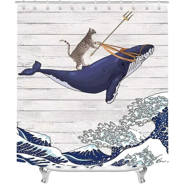 Wenko Rideau De Douche Anti-moisissures Cristal Bleu Blanc 180 X 200 Cm