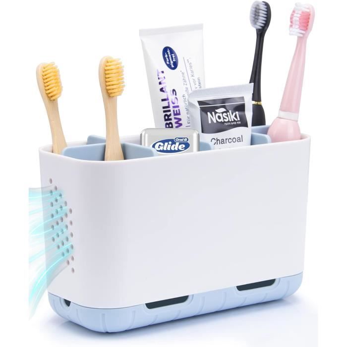 Support de Brosse à Dents avec Drainage Amovible – Pour Salle de Bain, Cuisine et Comptoir, Rangement Pratique | Leroy Merlin