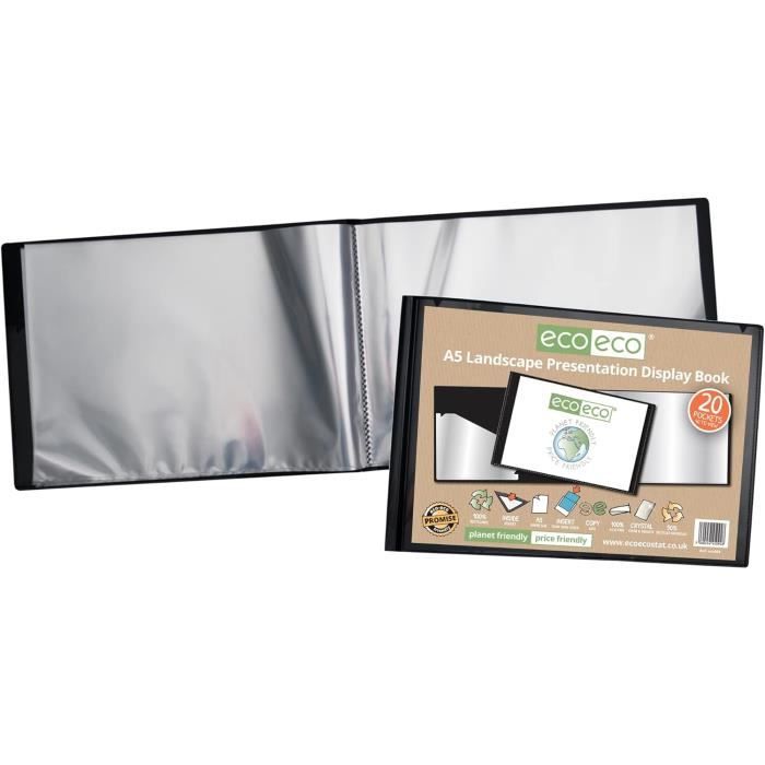 Eco-eco Porte-vues A3 Recyclé – 50 Pochettes, Couverture Solide 700 Microns, Idéal Pour L'archivage Pro Ou Perso - 7