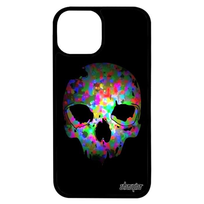 Coque IPhone 13 Pro Halloween - Jack O'Lantern Squelette, TPU Antichoc, Multicolore