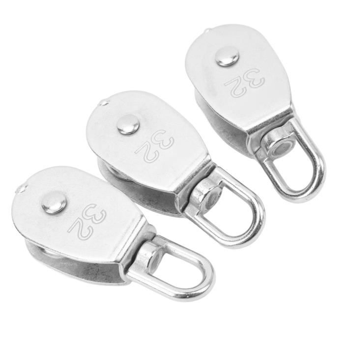 Lot De 6 Poulies De Levage M32 Chargeant 250 Kg, Bloc De Poulie De Corde De Levage Pivotant En Acier Inoxydable 304 Robuste 91526080