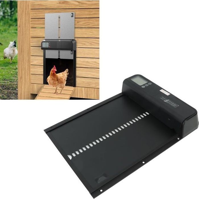 Meilleurs prix pour NEUF Porte automatique de poulailler en Plastique avec Minuterie d'ouverture automatique 320x244mm DUO