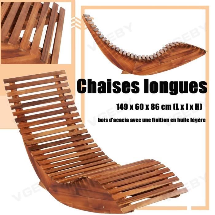AKTIVE 61061 Chaise Longue De Jardin à Bascule Avec Coussin - 172x60x75cm Anthracite