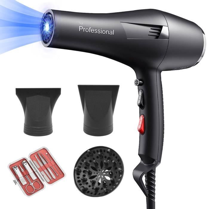 Sèche-cheveux ionique haute puissance 2400W - 3 Niveaux de Températures et  2 Vitesses - Cdiscount Electroménager