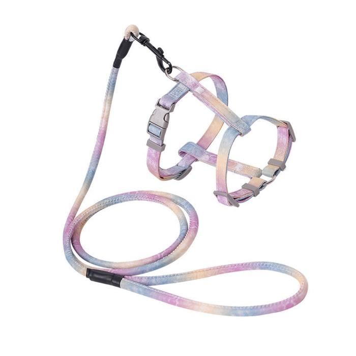 Comparer les prix de Harnais pour chat avec laisse - VVIKIZY - Dégradé rose - Réglable - Confortable - Pour petits animaux