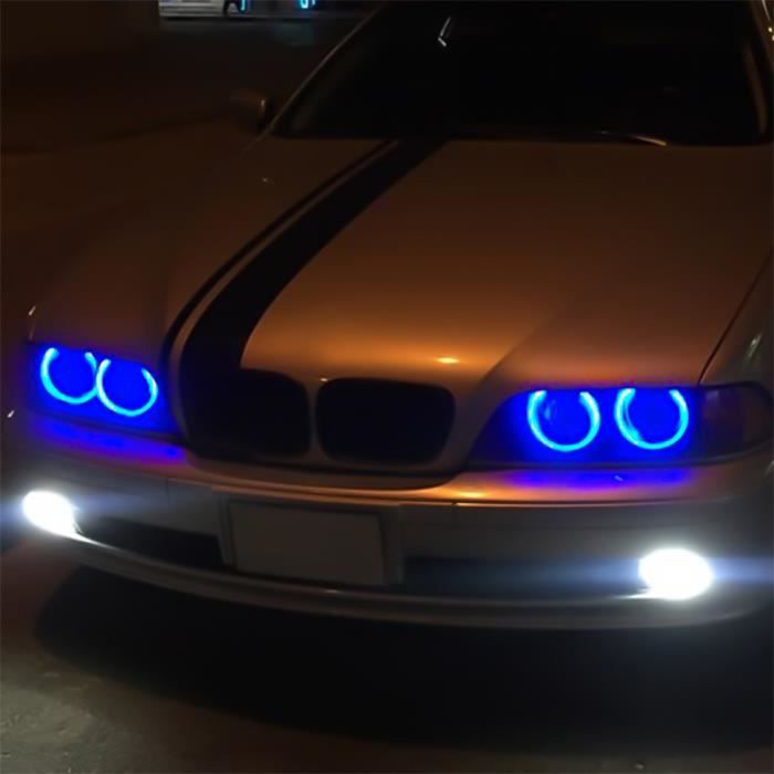 phares - feux,Bleu--Ampoules LED 5 W Sans Erreur pour Phares de Voiture Ronds, 2 Unités Compatibles avec Véhicules BMW et Modèles E3