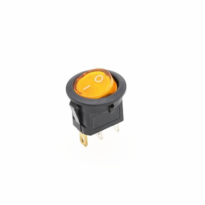 Interrupteur à Bascule 12V Avec LED - Commutateur Rond ON/OFF Pour Voiture, Camion Et équipements Auto | Lumière Rouge