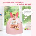 COSTWAY Fauteuil pour Enfant en Forme de Lapin Rose Cadeau pour Enfants 9-36 Mois en PVC+PU Charge Max 30KG 49x49x43CM-1