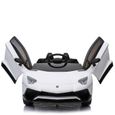 Voiture électrique pour enfants Lamborghini Aventador blanche R/C ent.MP3, 12V LED et sons GQN - Farano Store-1