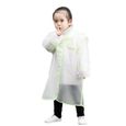 Eva Eva imperméable en plein air avec hotte manteau de pluie réutilisable portable Poncho pour enfants (vert fluorescent, L)-1
