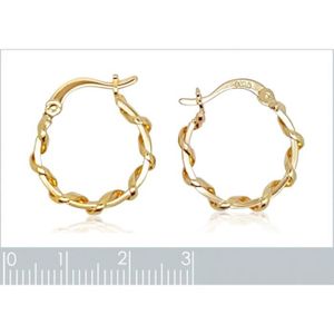 Boucles D'oreilles Créoles Losange - 20mm - Plaqué Or Laminé - Neuf Avec étiquettes