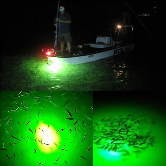 Qiilu Lumière de pêche de nuit de LED sous-marine bateau marin