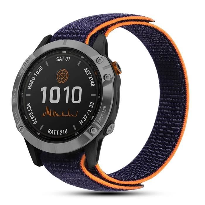 26mm Bleu marine Bracelet de montre en Nylon tiss pour Garmin