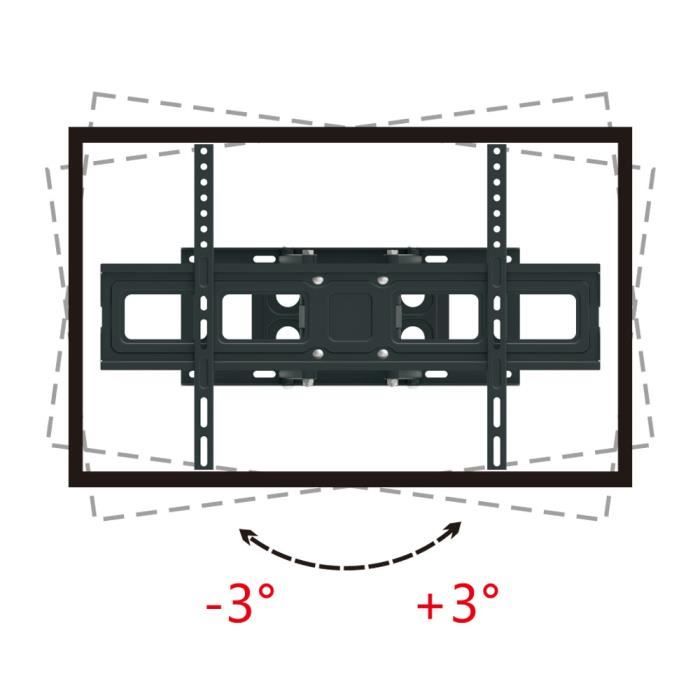 Support Mural TV 32-70 Pouces - Orientable Et Inclinable - VESA 400x400mm - Capacité 40kg - Installation Facile