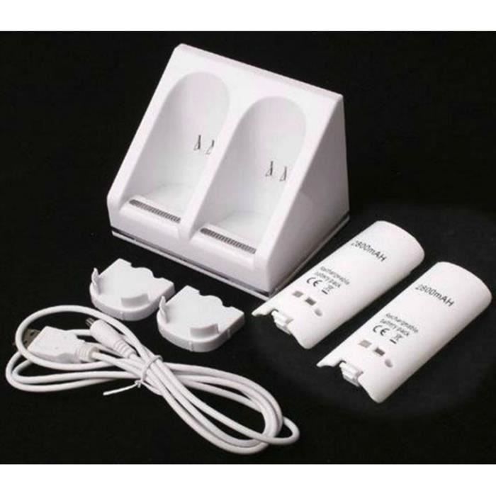 STATION BATTERIES CHARGEUR Nintendo Wii Wiimote Manette Sans télécommande @YC - Informatique