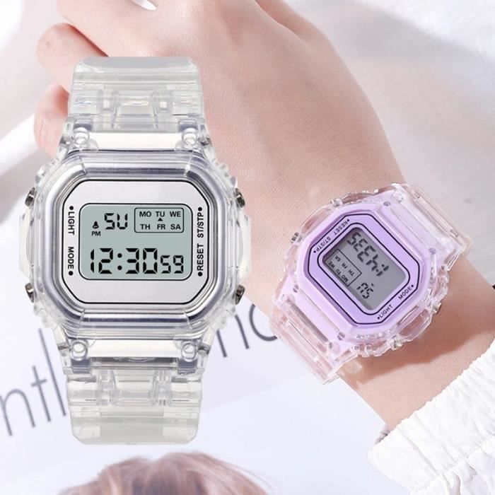 Montre transparente femme clearance