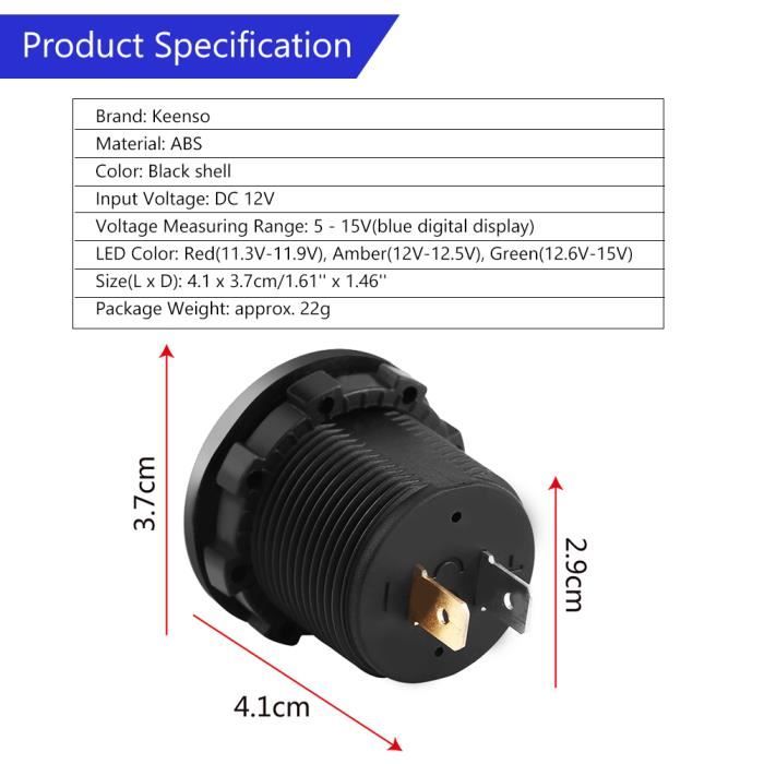 Qiilu ampèremètre ca Affichage numérique à LED Voltmètre AC 100 ~ 300V Qiilu ampèremètre ca Affichage numérique à LED Voltmètre AC 100 ~ 300V