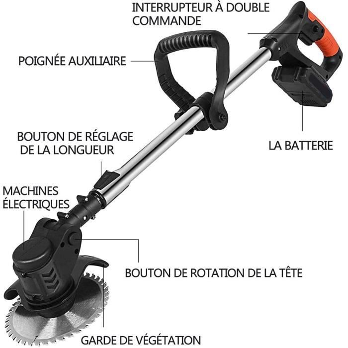 Coupebordures sans fil MAGICFOX 2 batteries Tige télescopique