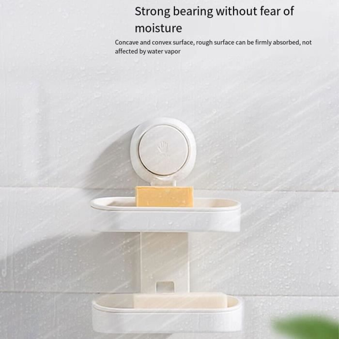 Boîte de Rangement de Salle de Bain à Ventouse Sans Perçage pour Murs de Douche, Étagère de Douche à Ventouse avec Trous de Drainage, Grand Panier de Rangement Suspendu Amovible à Grande Boîte de Rangement de Salle de Bain à Ventouse Sans Perçage pour Murs de Douche, Étagère de Douche à Ventouse avec Trous de Drainage, Grand Panier de Rangement Suspendu Amovible à Grande