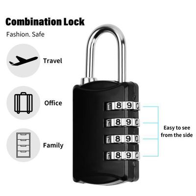 2 Cadenas à Code 4 Chiffres - Pour Valise, Sac à Dos, Casier, 32x15x40mm, Noir