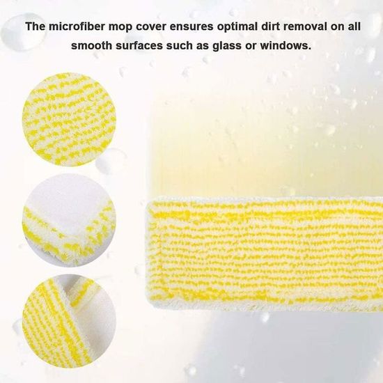 Chiffons microfibres Kärcher jaunes en velcro pour nettoyeur de vitre