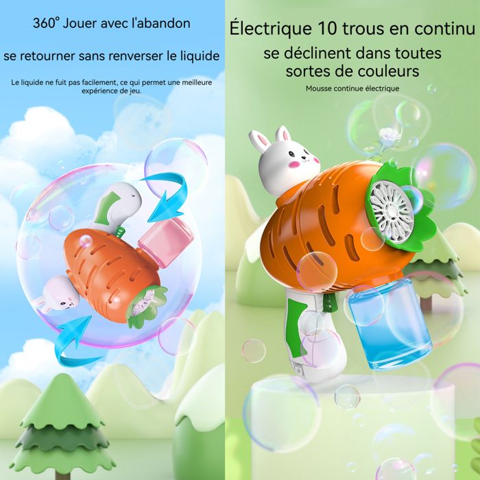 Machine à bulles portable - Fonctionne avec piles ou USB - 3500