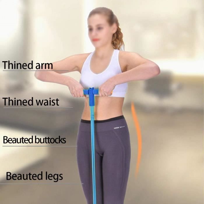Corde De Tension Multifonctionnelle,4 Tube Jambe Exerciseur Pull Cordes Bandes Sit-up Expander,pour Gym à Domicile-rouge - Sport - 7
