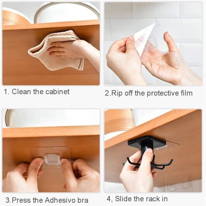 OFFSCH 2 Pièces Crochet Rotatif Pour Ustensiles De Cuisine
