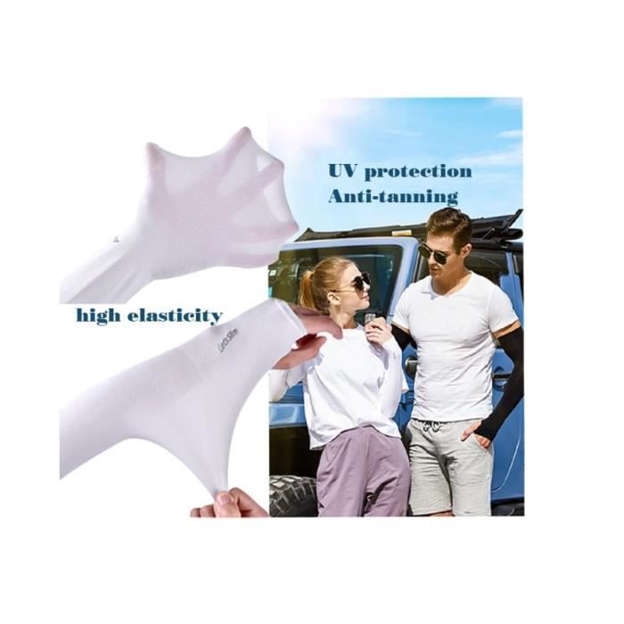 Manchettes Bras UPF 50+ - Protection Solaire & Rafraîchissement - Pour Cyclisme, Randonnée, Sport Extérieur - Taille Unique Homme/Femme - Noir