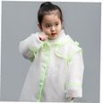 Eva Eva imperméable en plein air avec hotte manteau de pluie réutilisable portable Poncho pour enfants (vert fluorescent, L)-3