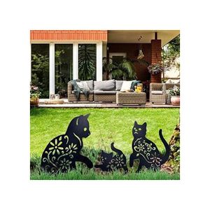 Décoration Murale Métal Silhouette Chat Noir 30 Cm – Art Mural Chat Pour Maison, Bureau Ou Jardin