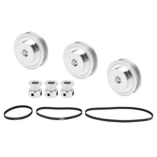 AléSage 8 Mm Roue Synchrone 20 Dents // 60 Dents Courroie de Distribution 2GT-200//280//400 // Mm Avec Installation et DéMontage Faciles Pour Fraiseuses Courroie de Distribution XL