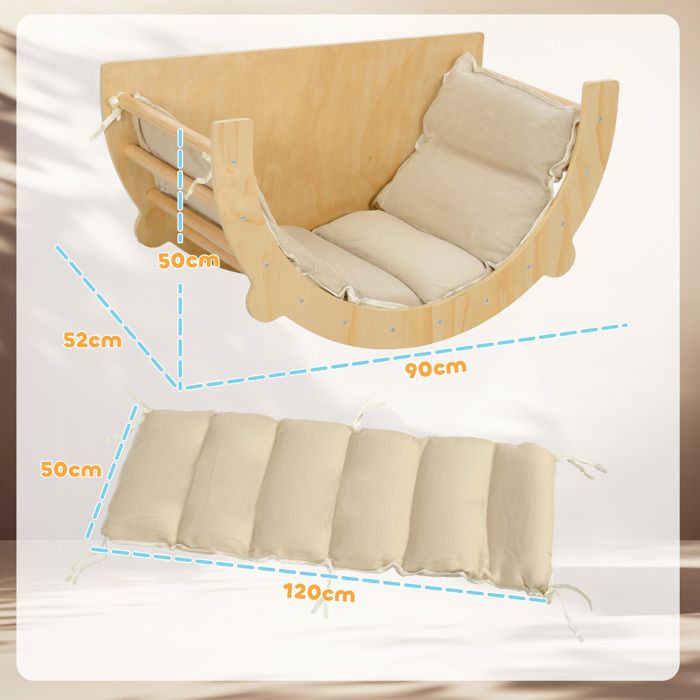 Matelas pour arche d'escalade – matelas matelassé en velours avec attaches