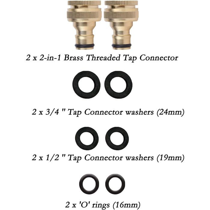 Lot De 4 Raccords De Robinet Pour Tuyau D'arrosage Extensible - Kit De