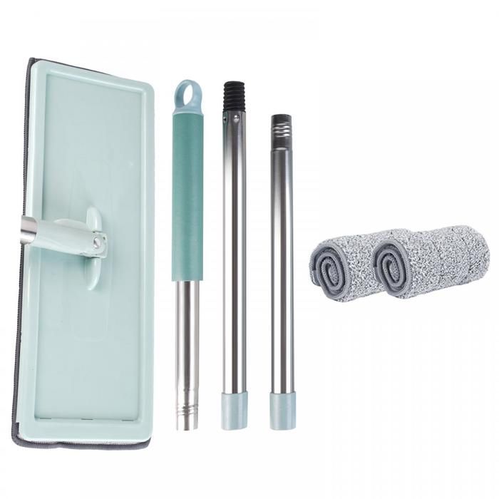 Serpillère COSTWAY avec Seau et 2 Tampons Réutilisables, Balai Rotative à 360°avec Essoreuse, Fonction Lavage et Séchage - Maison