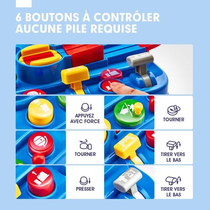 Piste De Voiture Interactive Avec Hélicoptère Et 4 Mini-voitures – Jeu D’aventure éducatif Montessori 3-10 Ans