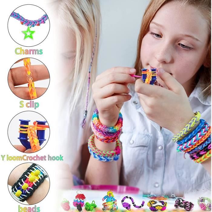 Colle Bracelet Elastique en Caoutchouc Loom Bands Ecologique Kit Metier a Tisser Kit Fabricatioracelet d amitie Bracelets ela24 Cdiscount Beaux Arts et Loisirs creatifs