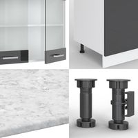 Bloc de cuisine bloc cuisine R-Line 300 cm haute brillance anthracite Vicco