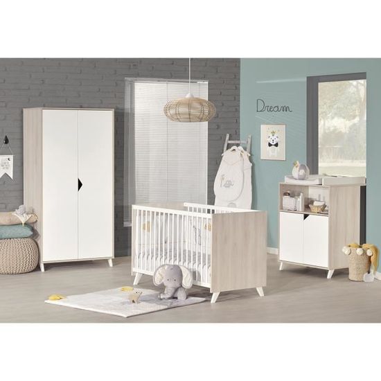 Babyprice Scandi Naturel Commode 2 Portes Et 1 Niche Cdiscount Puericulture Eveil Bebe
