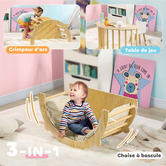 Coussin D'Arche D'Escalade En Coton – Housse Amovible – Poids 1kg – Dès 12 Mois – Fait Main